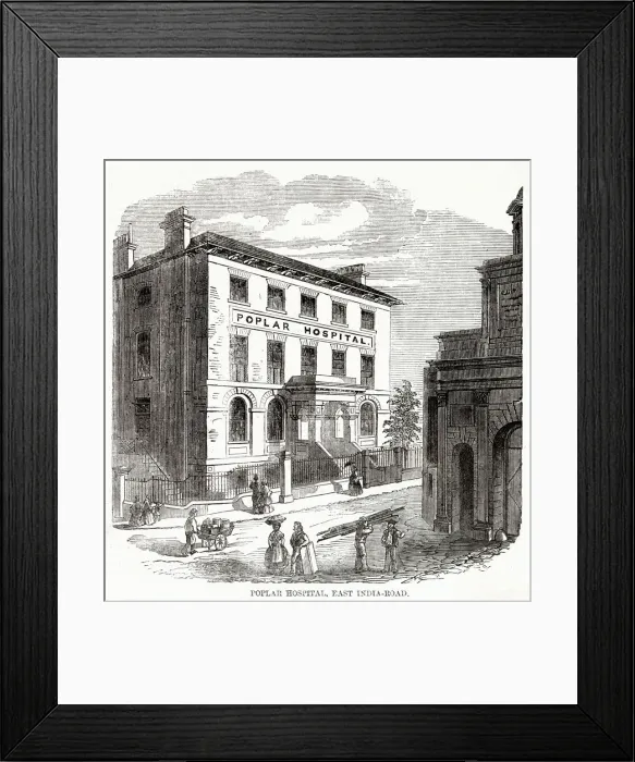 Framed Print : Exterior of the Poplar Hospital in east India Road, London