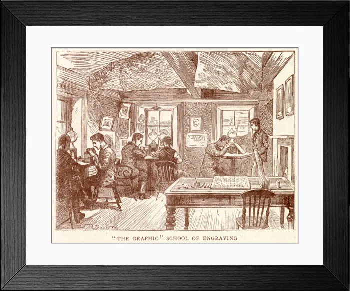 Framed Print : Inside the school room for artist that are turning the artwork into engravings using Framed Print : Inside the school room for artist that are turning the artwork into engravings using