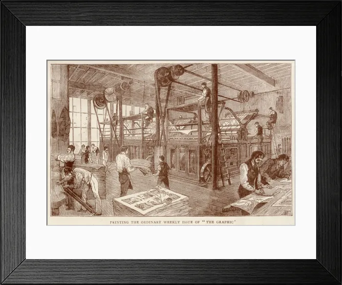 Framed Print : Printing the original weekly newspaper The Graphic. Date: 1881 Framed Print : Printing the original weekly newspaper The Graphic. Date: 1881