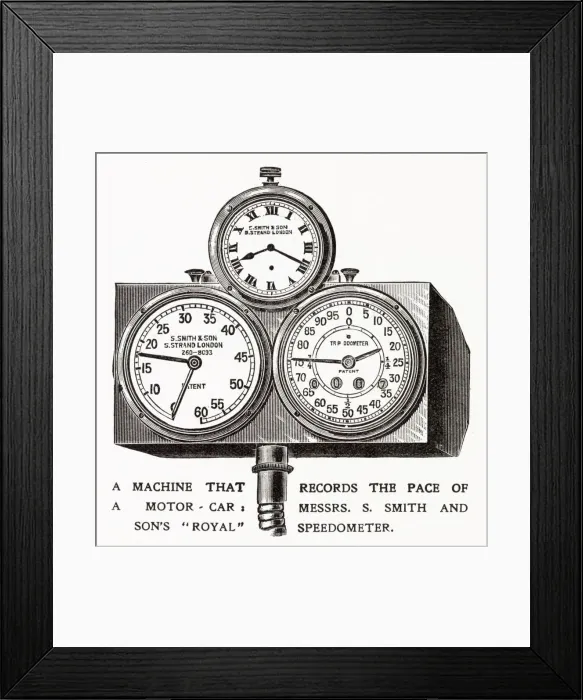 Framed Print : Speedometer for Motor Cars 1910 Framed Print : Speedometer for Motor Cars 1910