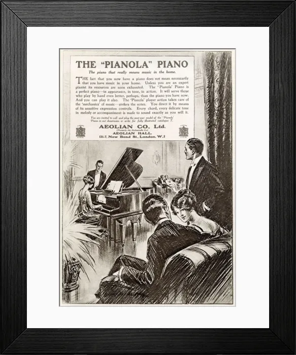 Framed Print : Advert for Pianola Piano 1919 Framed Print : Advert for Pianola Piano 1919