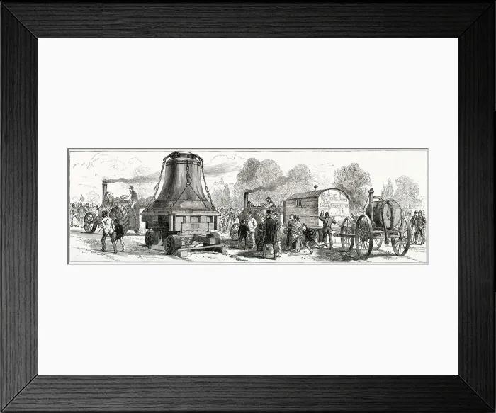 Framed Print : The new Great Bell manufactured by Messrs Tayor, travelling from Loughborough, Leicestershire for St Paul's Cathedral, London. Date: 1882
