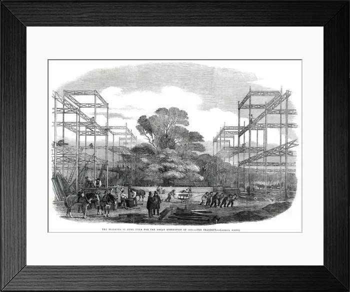 Framed Print : Progress of building for the International Exhibition 1850 Framed Print : Progress of building for the International Exhibition 1850
