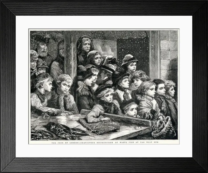 Framed Print : Gratuitous Distribution of Waste Fish, London 1882