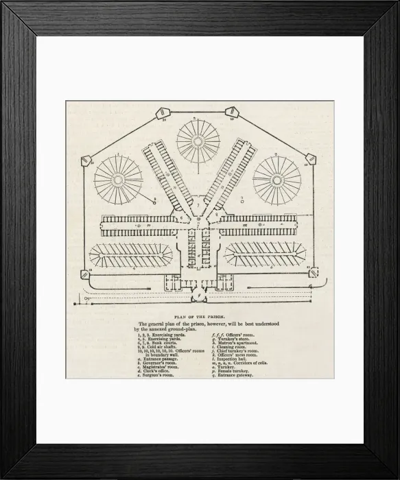 Framed Print : Plan Pentonville Prison Framed Print : Plan Pentonville Prison