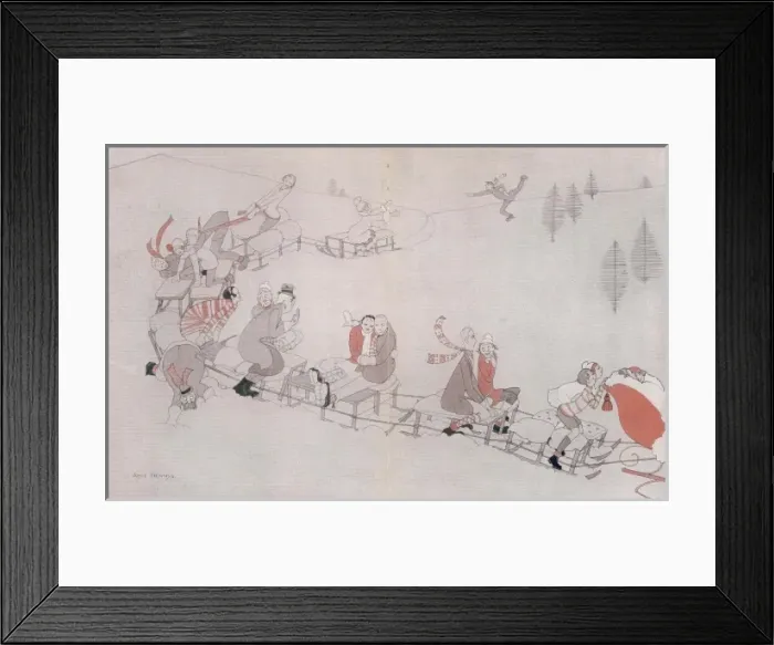 Framed Print : The Long, Long Trail: Mixing it at St. Moritz by Joyce Denny
