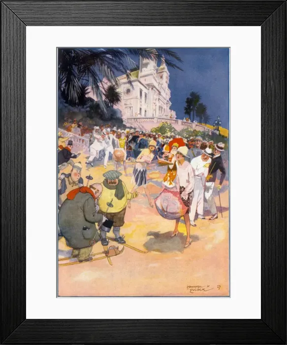 Framed Print : Skiiers out of place in the Riviera Framed Print : Skiiers out of place in the Riviera