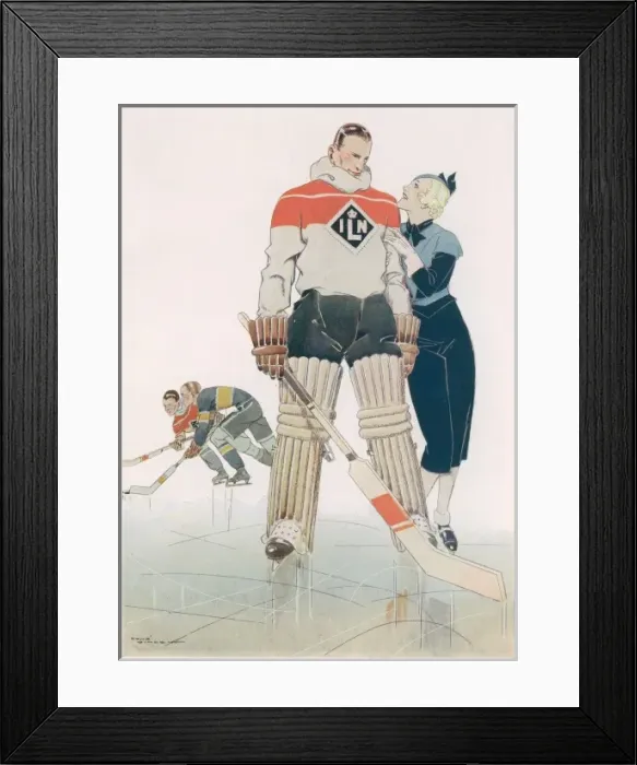 Framed Print : Ice Hockey by Rene Vincent Framed Print : Ice Hockey by Rene Vincent
