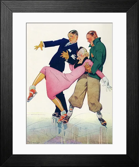 Framed Print : Ice skating by Rene Vincent Framed Print : Ice skating by Rene Vincent
