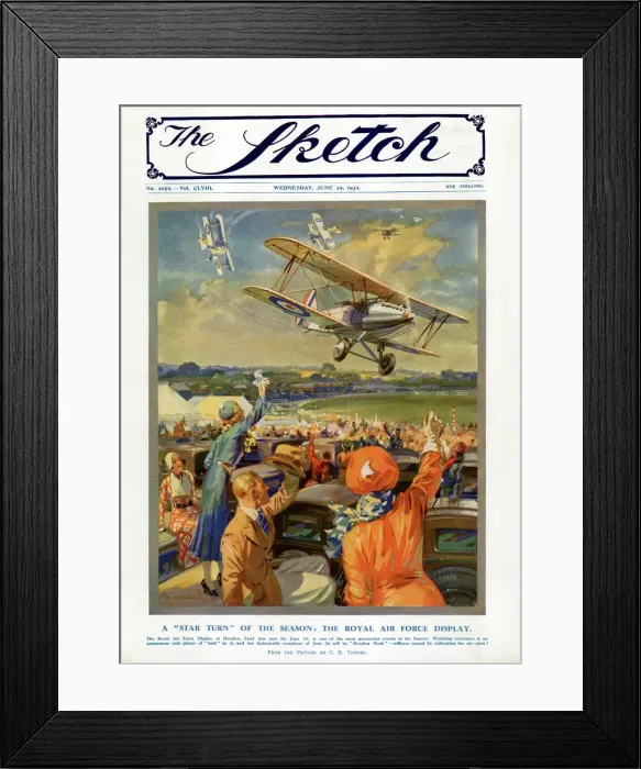 Framed Print : Sketch front cover: RAF display at Hendon airfield Framed Print : Sketch front cover: RAF display at Hendon airfield