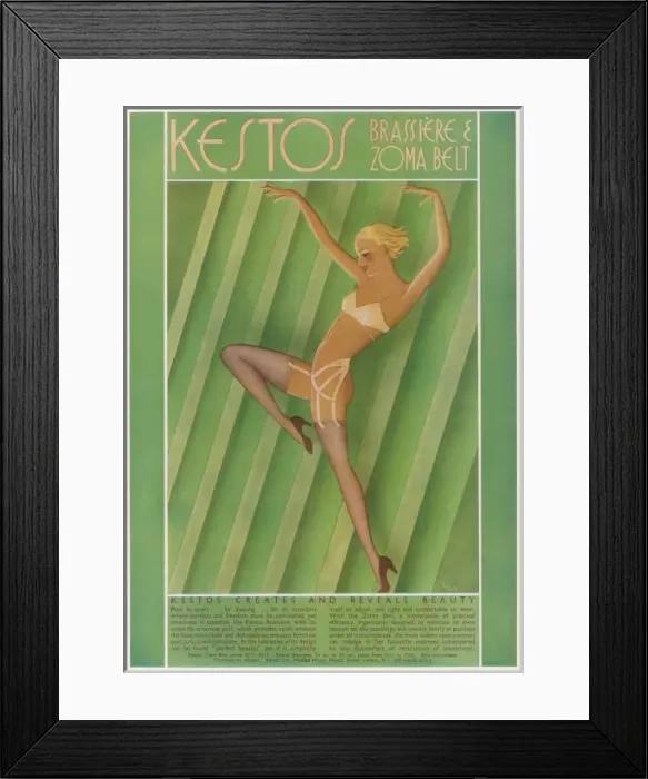 Framed Print : Kestos lingerie advertisement