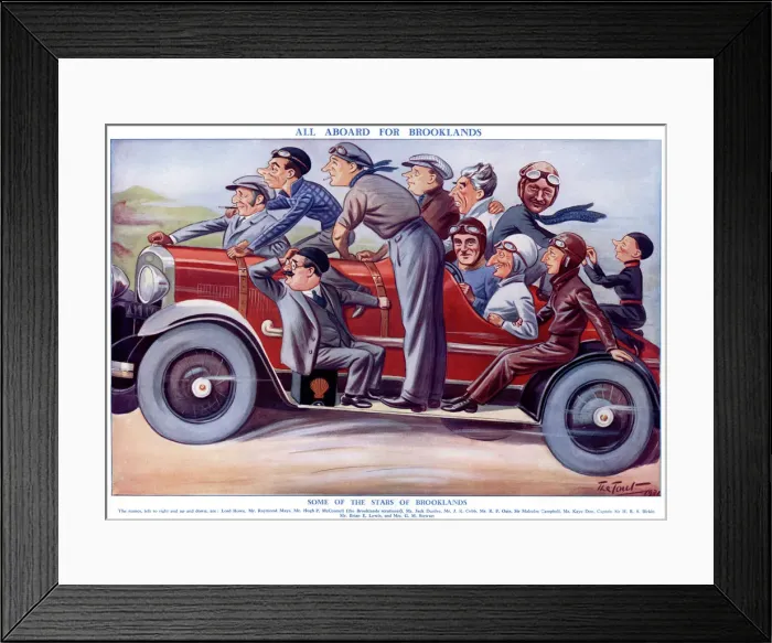 Framed Print : All Aboard for Brooklands by The Tout 1931 Framed Print : All Aboard for Brooklands by The Tout 1931