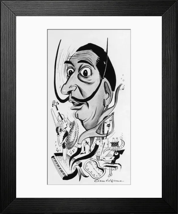 Framed Print : Salvador Dali Cartoon Framed Print : Salvador Dali Cartoon
