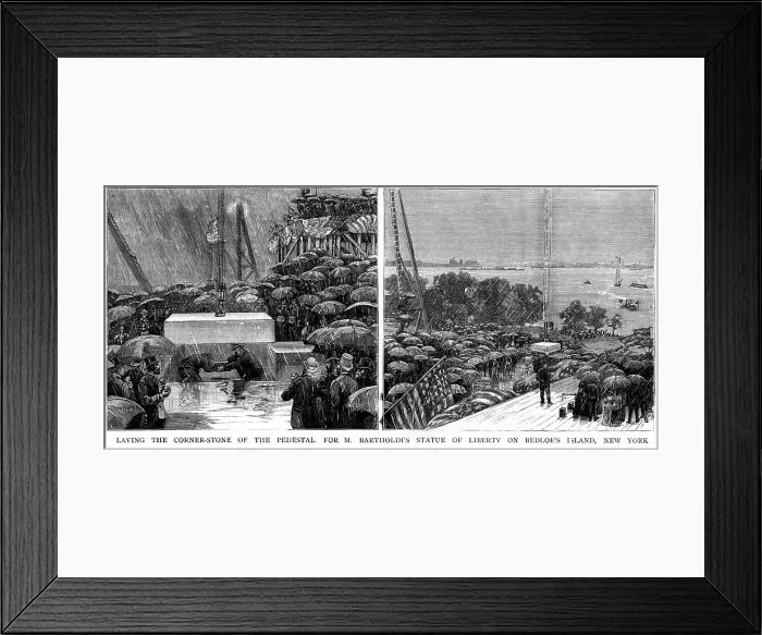 Framed Print : Laying the cornerstone for the Statue of Liberty