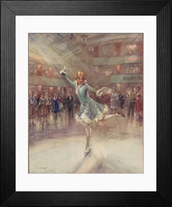 Framed Print : On the rink by C. E. Turner