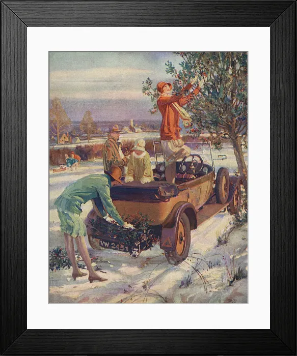 Framed Print : The Day before Christmas: Gathering the Holly by Millar Watt Framed Print : The Day before Christmas: Gathering the Holly by Millar Watt