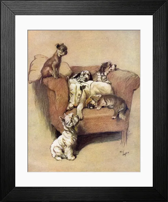 Framed Print : A House Full by Cecil Aldin Framed Print : A House Full by Cecil Aldin