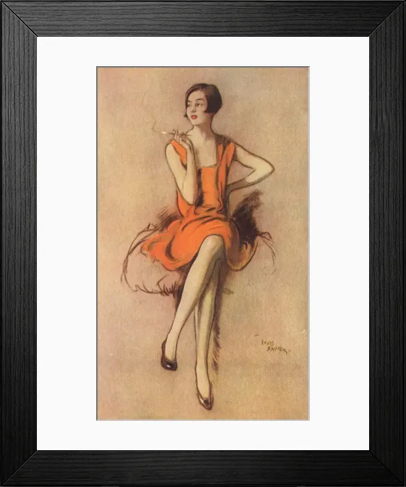 Framed Print : The Cigarette by Lewis Baumer