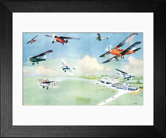 Framed Print : An Afternoon At Home at a Modern Flying Club by Johns Framed Print : An Afternoon At Home at a Modern Flying Club by Johns