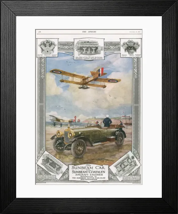 Framed Print : Sunbeam motor car advertisement Framed Print : Sunbeam motor car advertisement