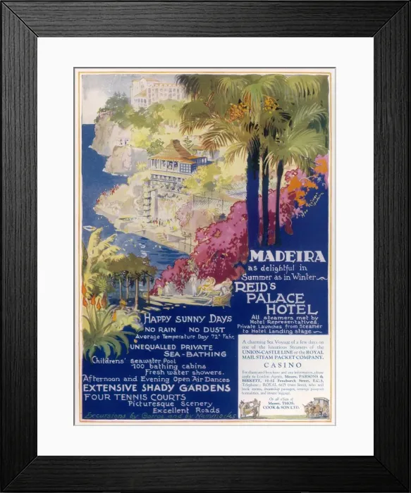 Framed Print : Reids Palace Hotel advertisement Framed Print : Reids Palace Hotel advertisement