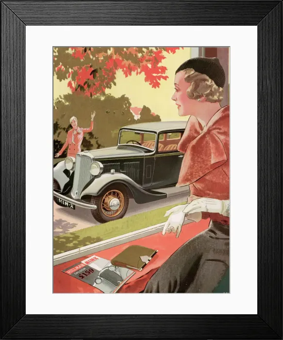 Framed Print : Hillman Minx car advertisement Framed Print : Hillman Minx car advertisement
