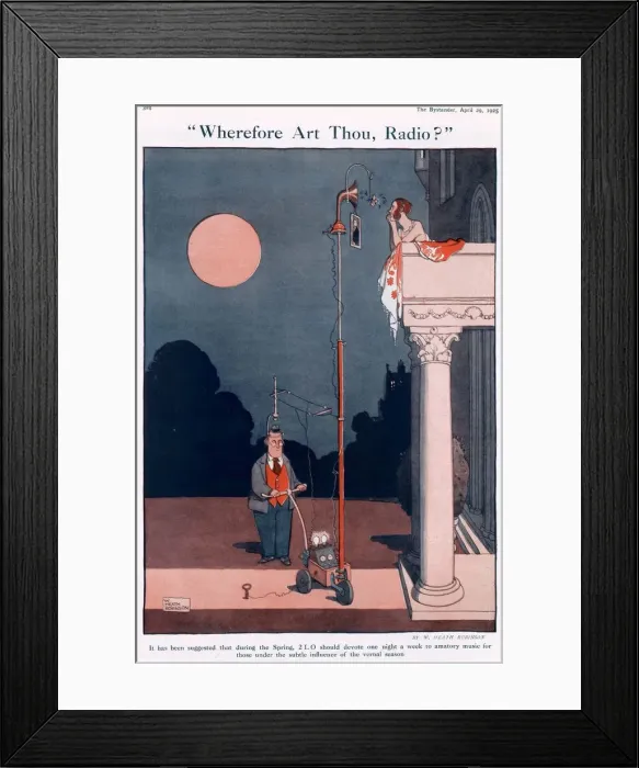 Framed Print : Wherefore Art Thou, Radio? By William Heath Robinson Framed Print : Wherefore Art Thou, Radio? By William Heath Robinson
