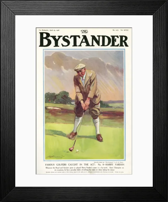 Framed Print : Famous Golfers Caught In The Act. No. 8. Harry Vardon