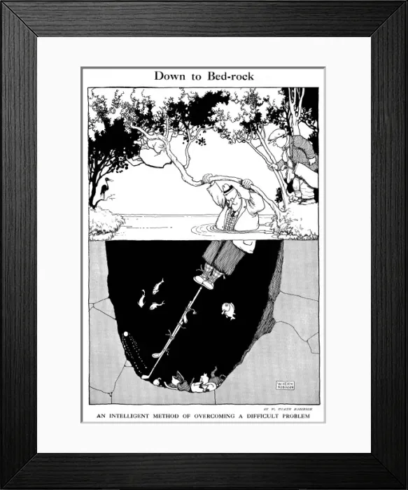 Framed Print : Down to Bed-rock