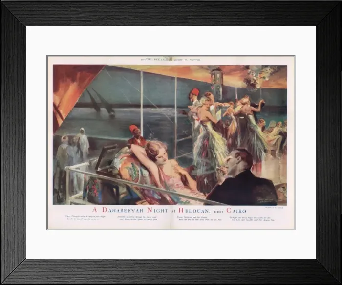 Framed Print : A Dahebeeyah Night at Helouan, near Cairo, by Howard. K. Elc Framed Print : A Dahebeeyah Night at Helouan, near Cairo, by Howard. K. Elc
