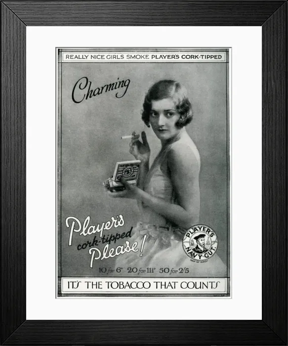 Framed Print : Advert for Players cigarettes 1928 Framed Print : Advert for Players cigarettes 1928