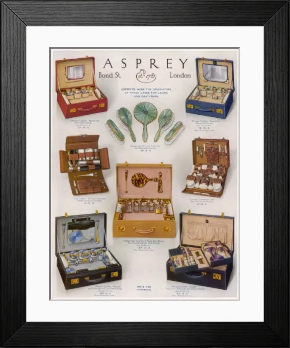 Framed Print : Advertisement for Asprey vanity cases Framed Print : Advertisement for Asprey vanity cases