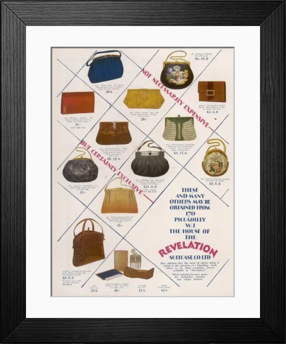Framed Print : An advertisement for handbags Framed Print : An advertisement for handbags