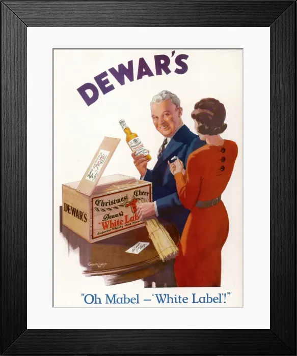 Framed Print : Advert for Dewars Whisky Framed Print : Advert for Dewars Whisky