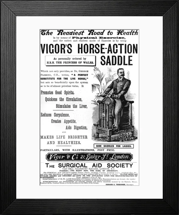 Framed Print : An advertisement for Victors Horse-Action Saddle Framed Print : An advertisement for Victors Horse-Action Saddle