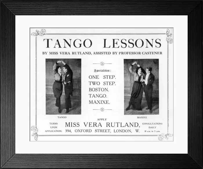 Framed Print : An advertisement for tango lessons Framed Print : An advertisement for tango lessons