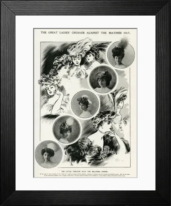 Framed Print : The Great Ladies Crusade Against The Matinee Hat 1906 Framed Print : The Great Ladies Crusade Against The Matinee Hat 1906