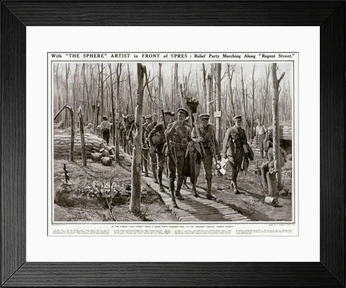 Framed Print : In the Famous Plug Street Wood by Matania