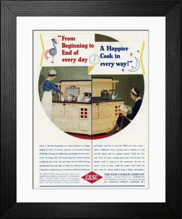Framed Print : Advert for Esse cookers 1938 Framed Print : Advert for Esse cookers 1938