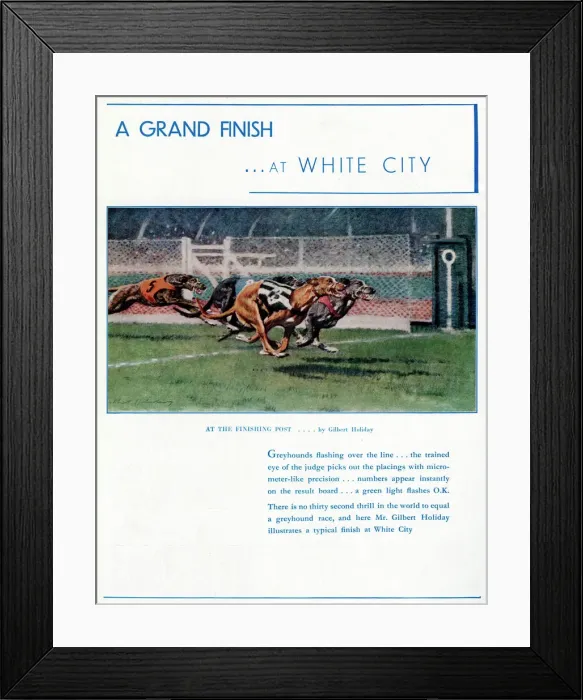 Framed Print : Advert for White City Greyhound Racing 1937 Framed Print : Advert for White City Greyhound Racing 1937