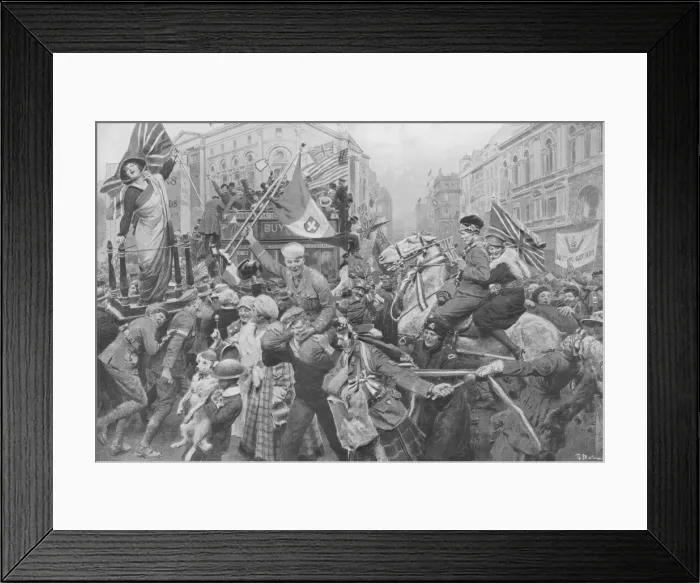 Framed Print : Armistice Week Rejoicings in the West End Framed Print : Armistice Week Rejoicings in the West End