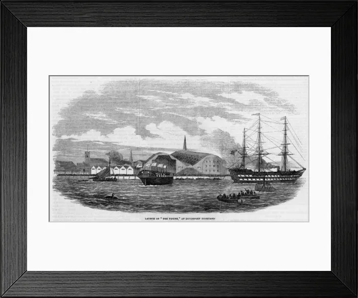 Framed Print : DEVONPORT. The dockyard at Devonport, Devon