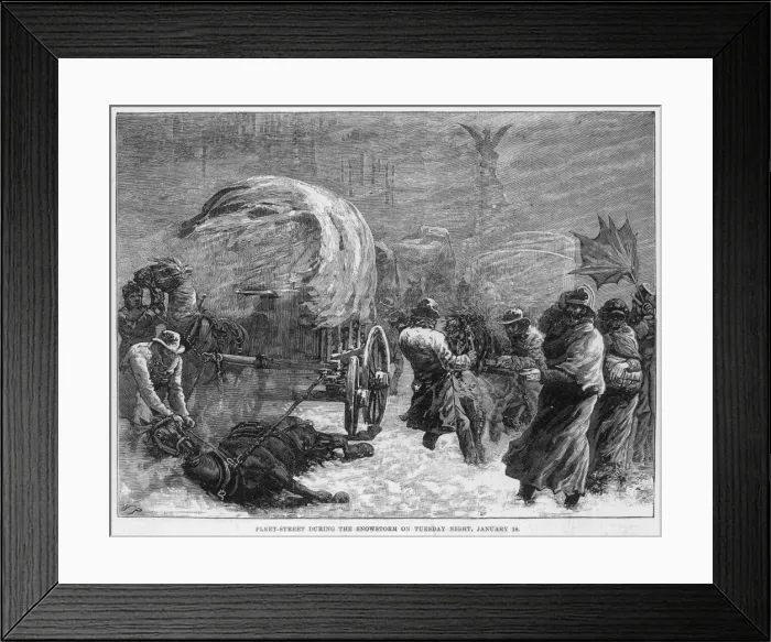 Framed Print : Fleet Street Snowstorm