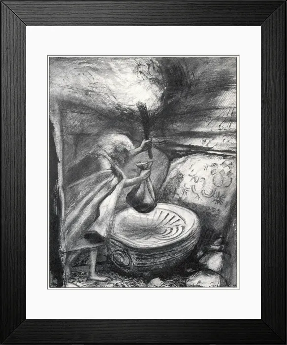 Framed Print : Ceremony in a Megalithic burial mound Framed Print : Ceremony in a Megalithic burial mound