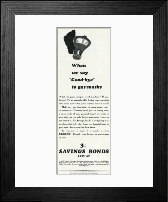Framed Print : Advert for buying 3% savings bonds in WW2 1942 Framed Print : Advert for buying 3% savings bonds in WW2 1942