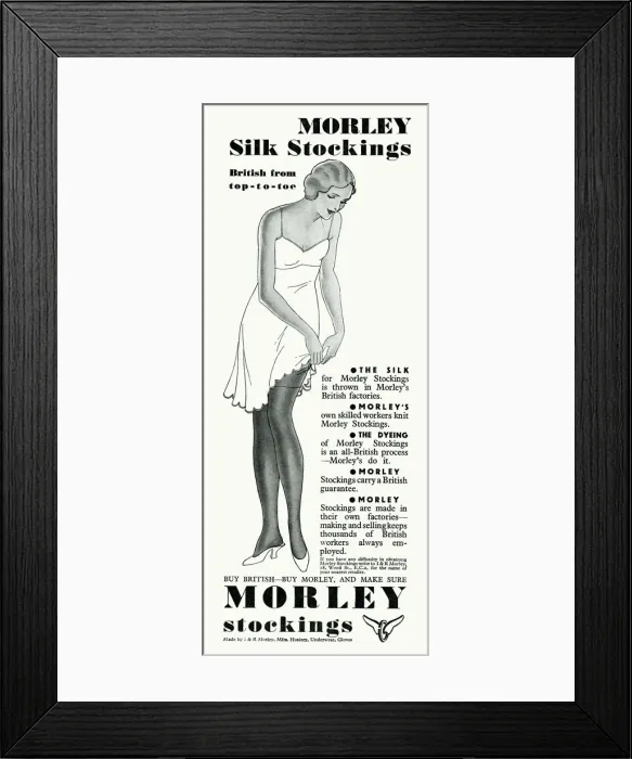 Framed Print : Advert for Morley silk stockings 1931