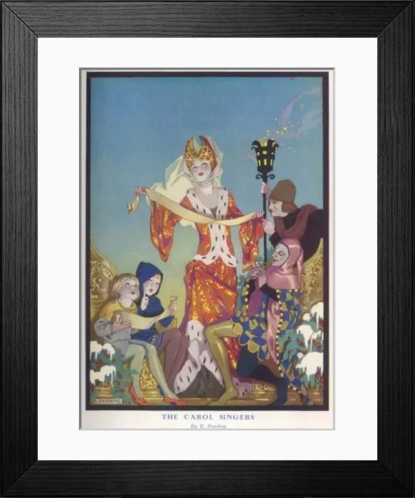 Framed Print : The Carol Singers by Elsie Harding Framed Print : The Carol Singers by Elsie Harding