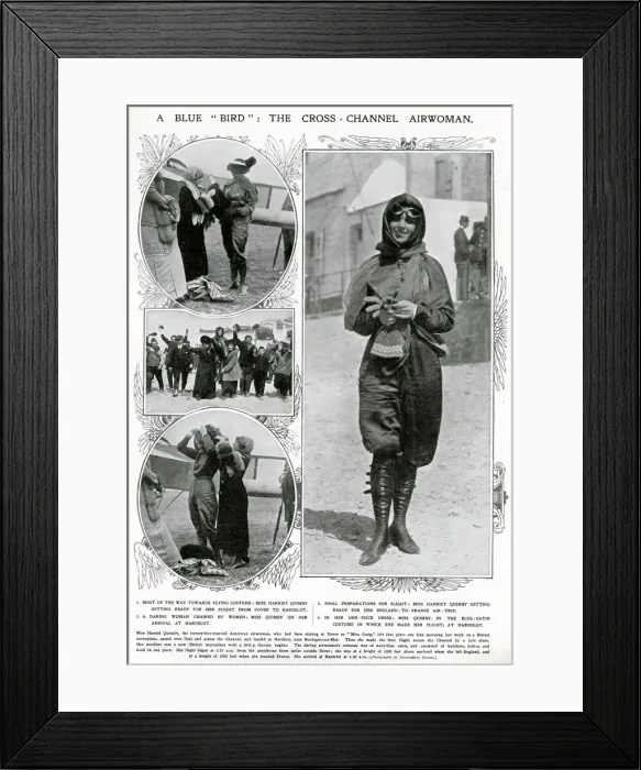 Framed Print : Harriet Quimby getting ready for flight 1912 Framed Print : Harriet Quimby getting ready for flight 1912
