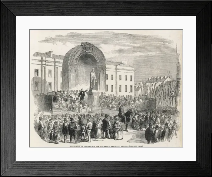 Framed Print : Inauguration of the statue of the late Earl of Belfast, at B Framed Print : Inauguration of the statue of the late Earl of Belfast, at B
