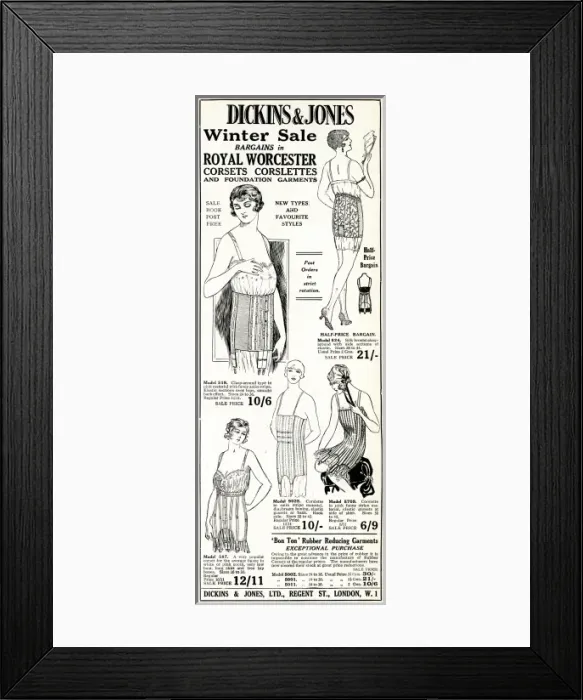 Framed Print : Advert for Dickins & Jones corsets